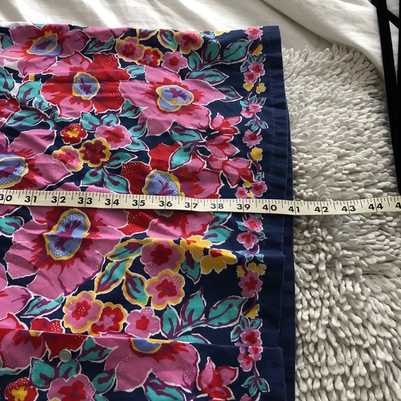 VINTAGE striped floral snap front mumu dress - Picture 7 of 8